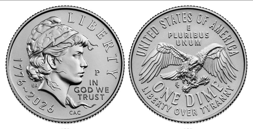 America 250 EMERGING LIBERTY DIMES 1776–2026 Uncirculated Rolls Set - P & D Mint