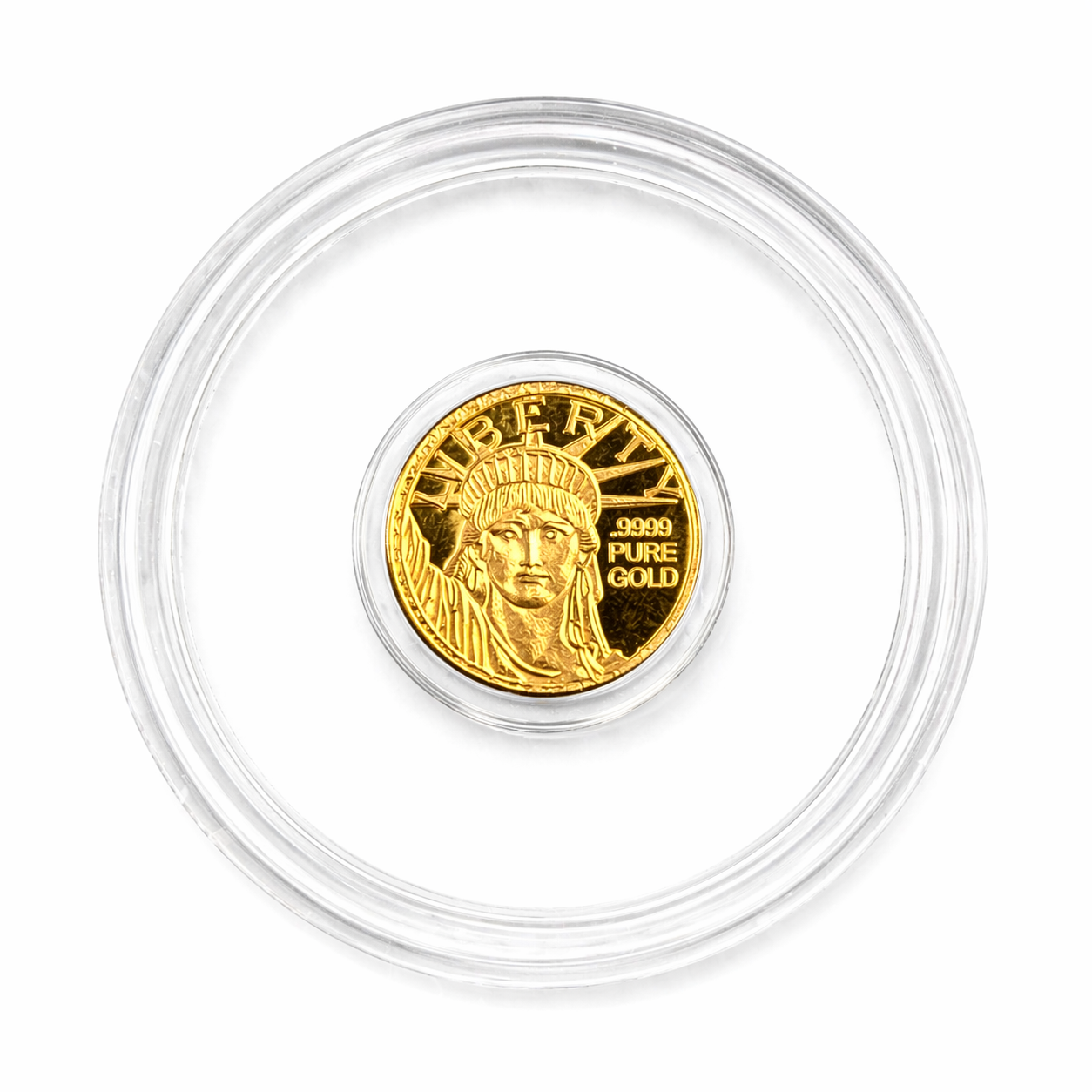 24k Pure Gold Lady Liberty Coin .9999 Fine Gold Round + 2 FREE Idaho Goldbacks