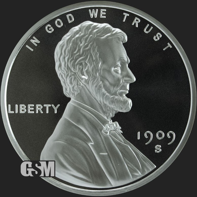 5 oz Lincoln Wheat Cent Silver Round
