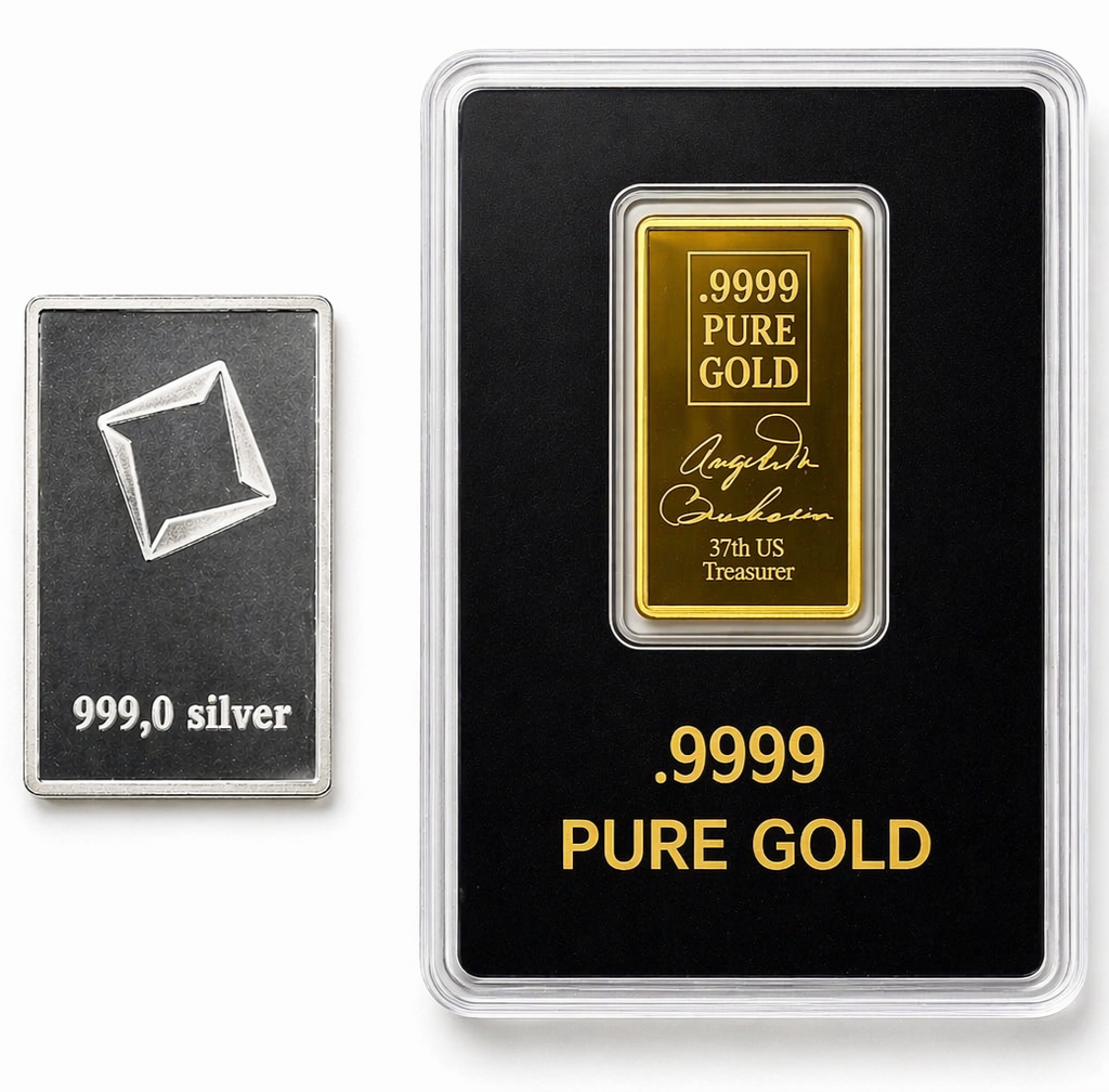 🇺🇸 Minuteman Freedom .9999 Gold Bullion Bar + FREE Valcambi Silver Bar ✨