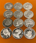 (30x) Pure .999 Fine Silver Rounds Bars Rare Bullion Estate Lot Morgan Designs