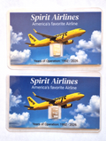 2x Rare Spirit Airlines Tribute Cards w/ 1 Gram Valcambi Silver Bar (1992-2026)