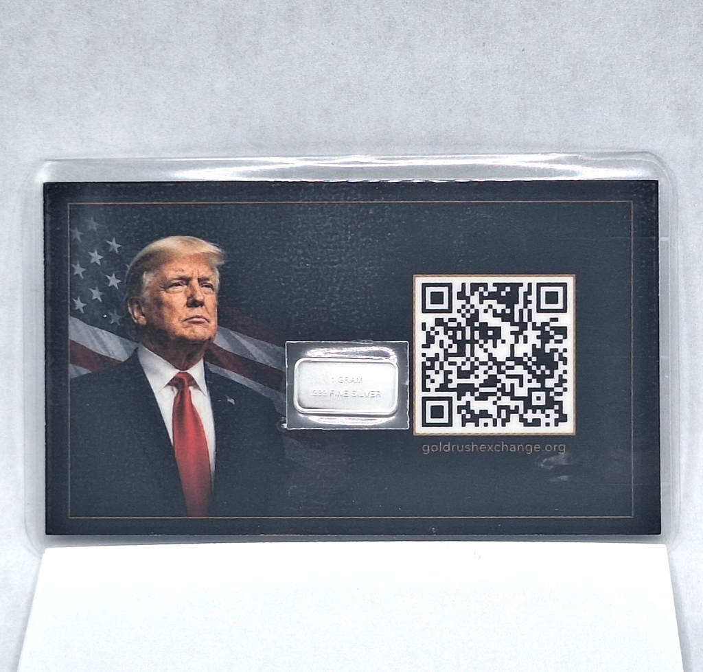 Donald Trump Tribute Card w/ Genuine 1g .999 Fine Silver American Flag Bar