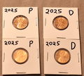 2x 2025 PD P D ABRAHAM LINCOLN SHIELD CENT BRILLIANT UNCIRCULATED ⭐ READY 2 SHIP