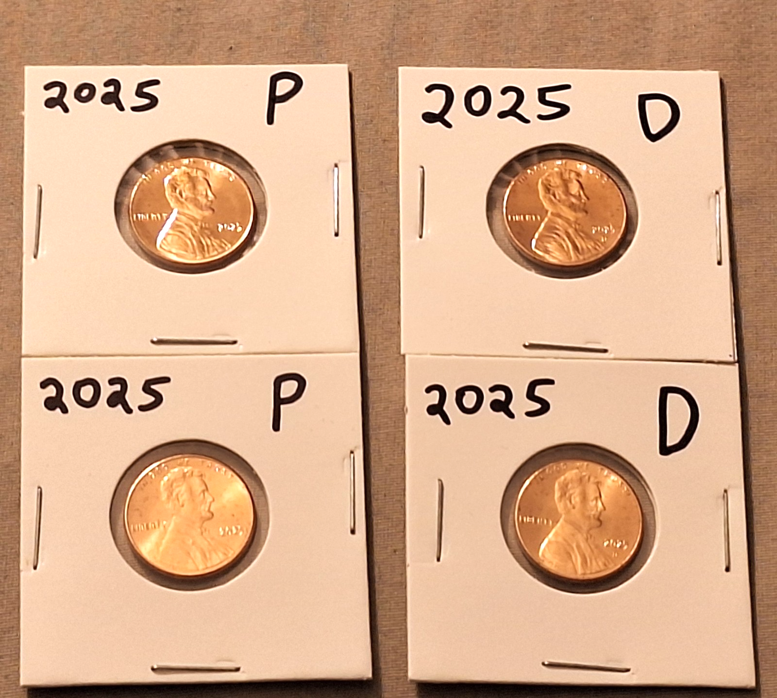 2x 2025 PD P D ABRAHAM LINCOLN SHIELD CENT BRILLIANT UNCIRCULATED ⭐ READY 2 SHIP