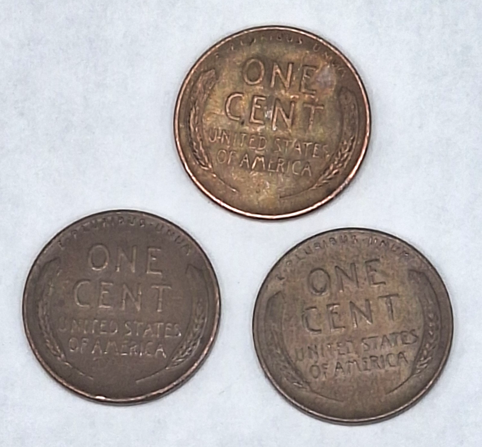 LOT 3 - 1909-1958 - Random Date Lincoln Wheat Penny - Free Shipping *Circulated*