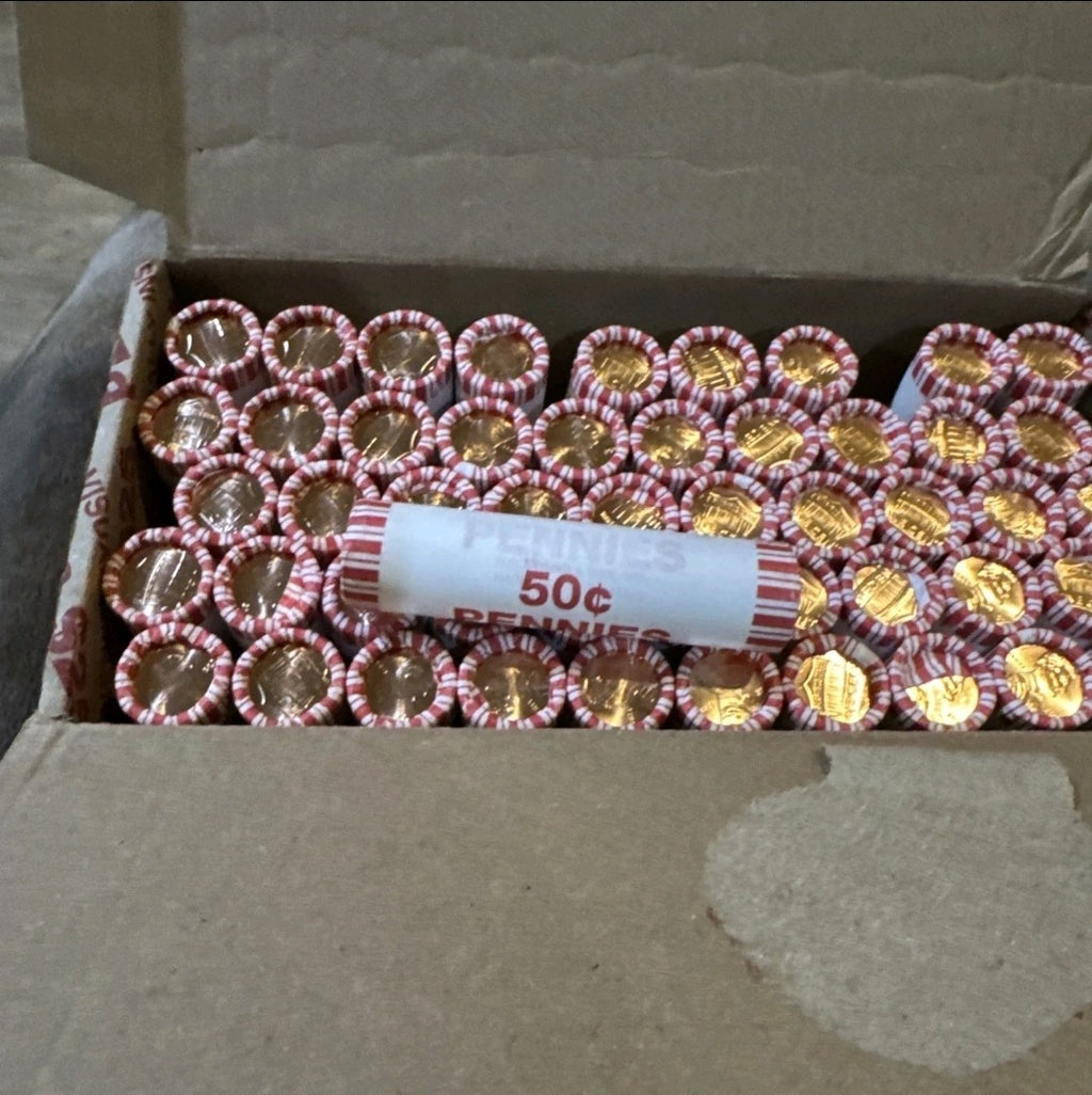 5 FREE 2025D  CENTS w/ EA 2025 D Lincoln 50 Cent  Roll 🤔 55 Cent FV