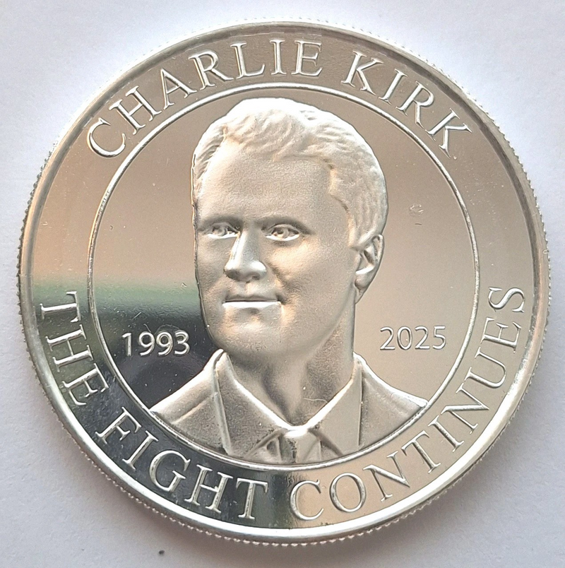 1 Troy Ounce .999 Pure Silver TPUSA Coin – “The Fight Continues” by Charlie Kirk