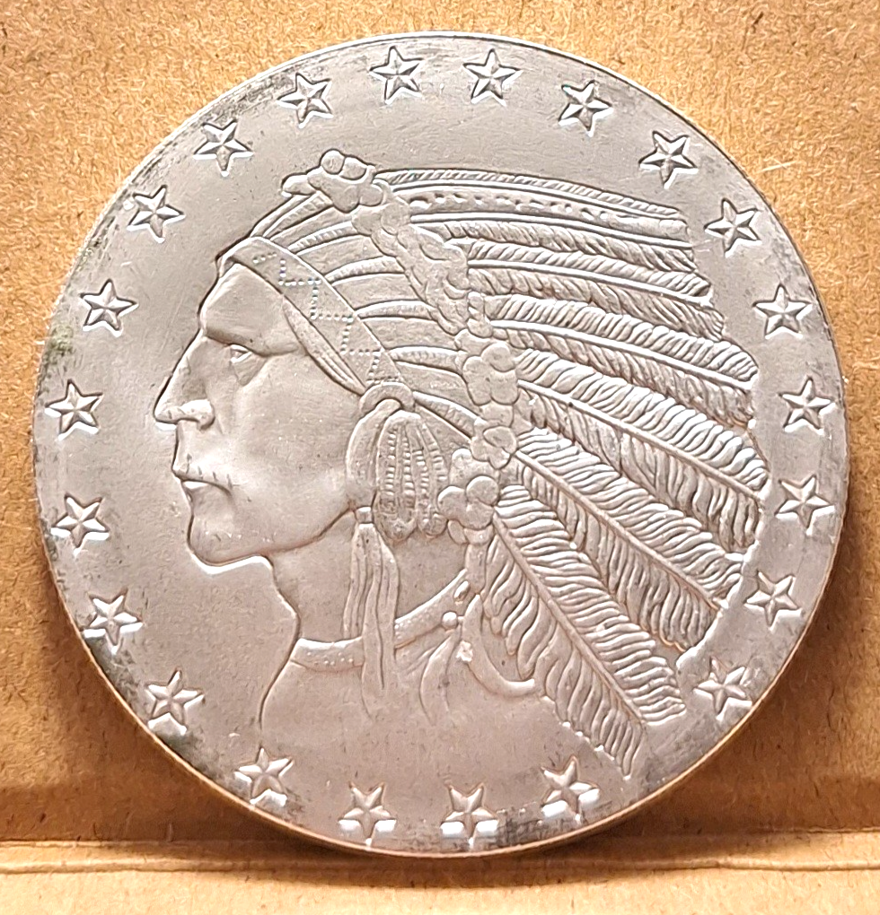 🇺🇸 1 Troy Oz .999 Pure Silver Indian Head Round American Eagle Coin