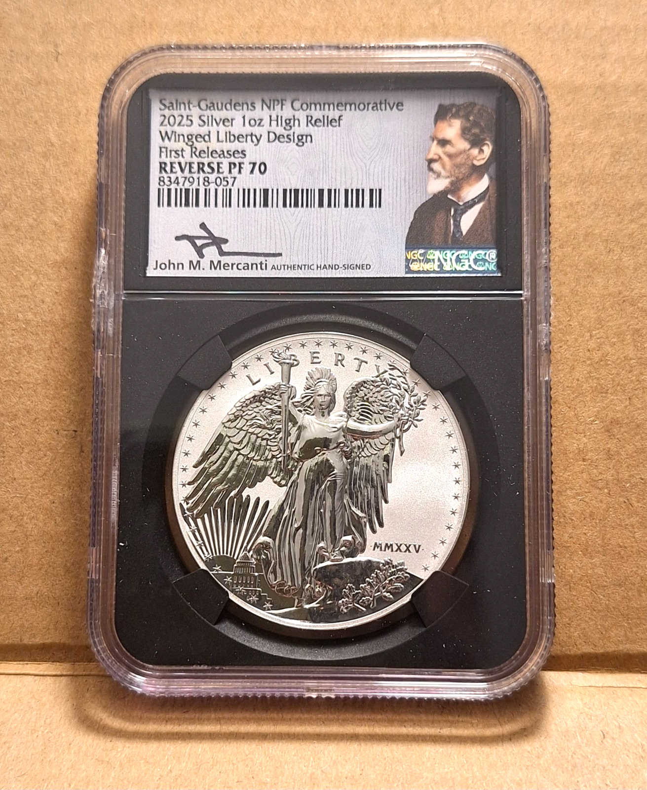 2025 NPF St. Gaudens Winged Liberty UHR 1 oz Reverse Proof PF70 NGC – MERCANTI