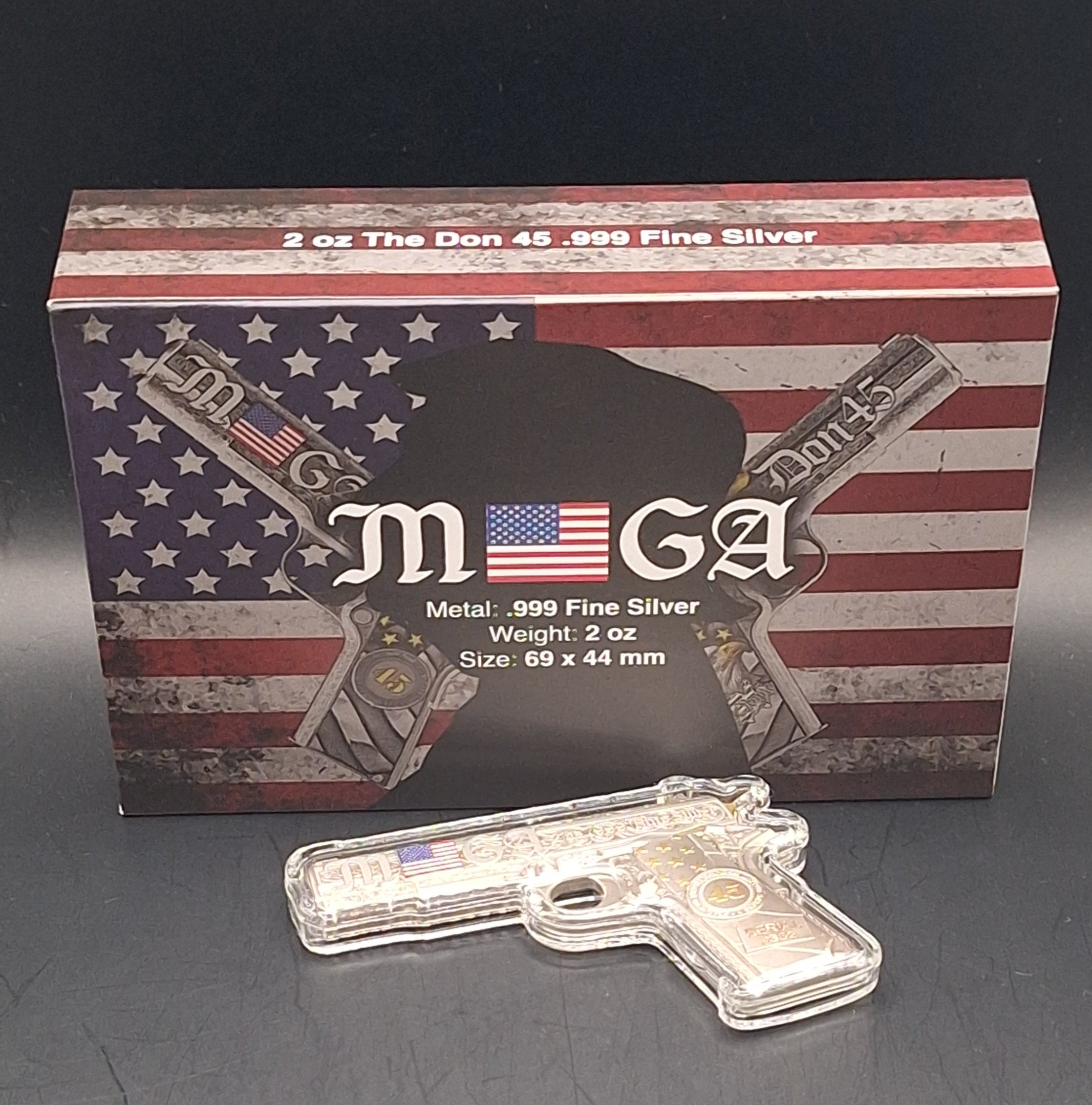 The DON 45 President Trump USA America 2 oz 999 FINE Silver round bar MAGA