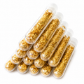 Lot 10 x Genuine 24K Gold Flakes – 5ml Clear Tube – Pure Gold Leaf Chips Flakes