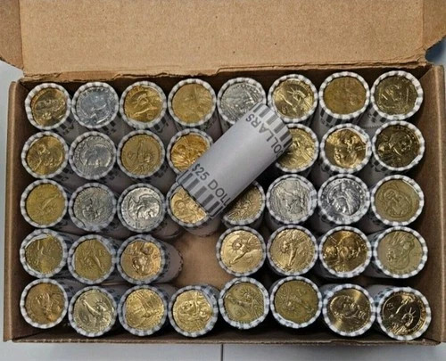 Unsearched US One Dollar Bank Roll – 25 Coin Roll – Bank Sealed Unopened Lot