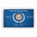 Mercury Silver Dime - 90% Silver 2.5g Coin - Protective Laminated Display Card