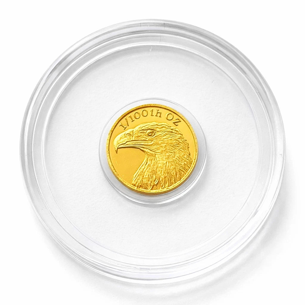 24k Pure Gold American Eagle Flag Coin   .9999 Fine Gold Bullion Round