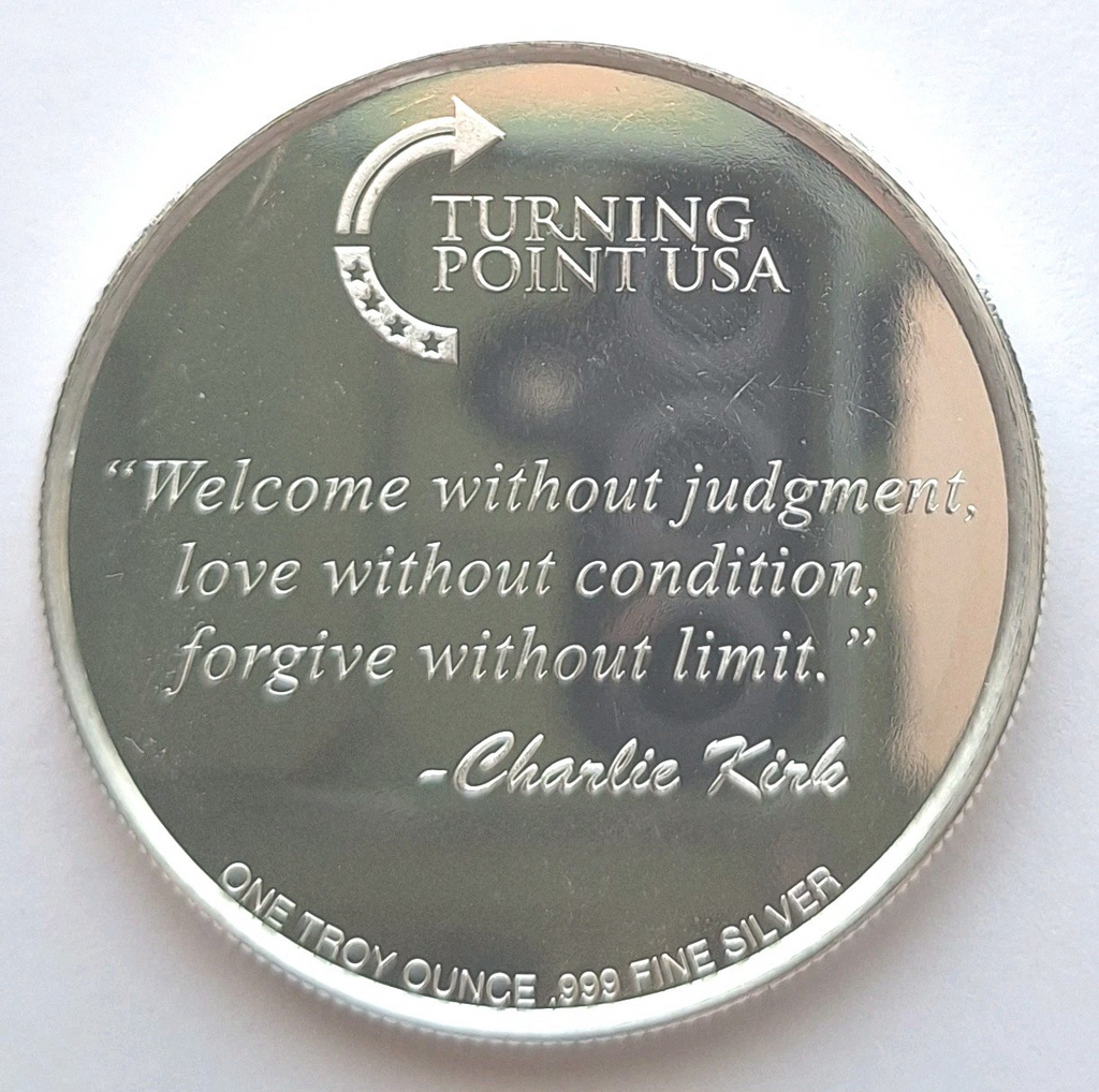 1 Troy Ounce .999 Pure Silver TPUSA Coin – “The Fight Continues” by Charlie Kirk