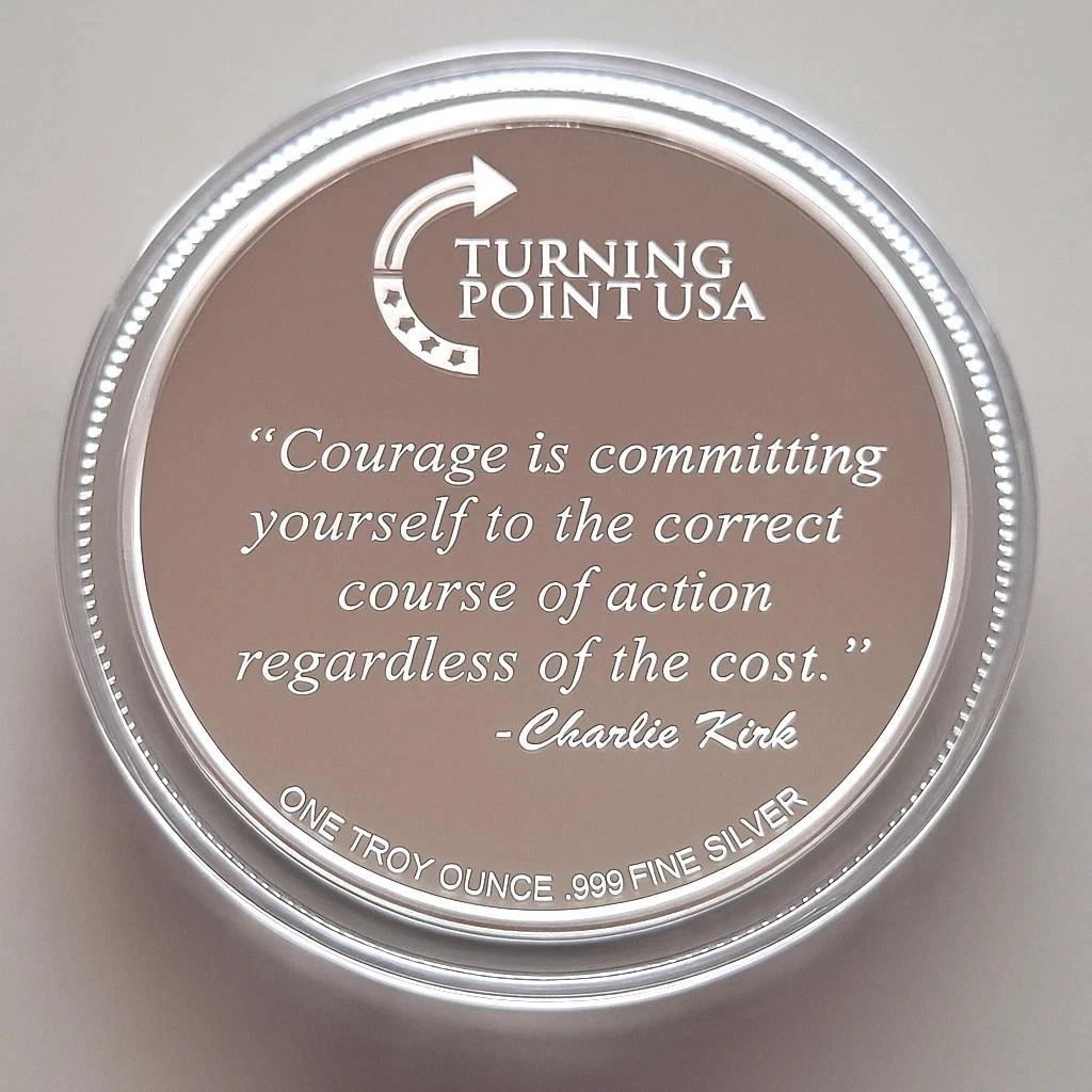 1 oz .999 Silver Charlie Kirk Memorial Coin 🇺🇸 w/ Certificate & Display Case