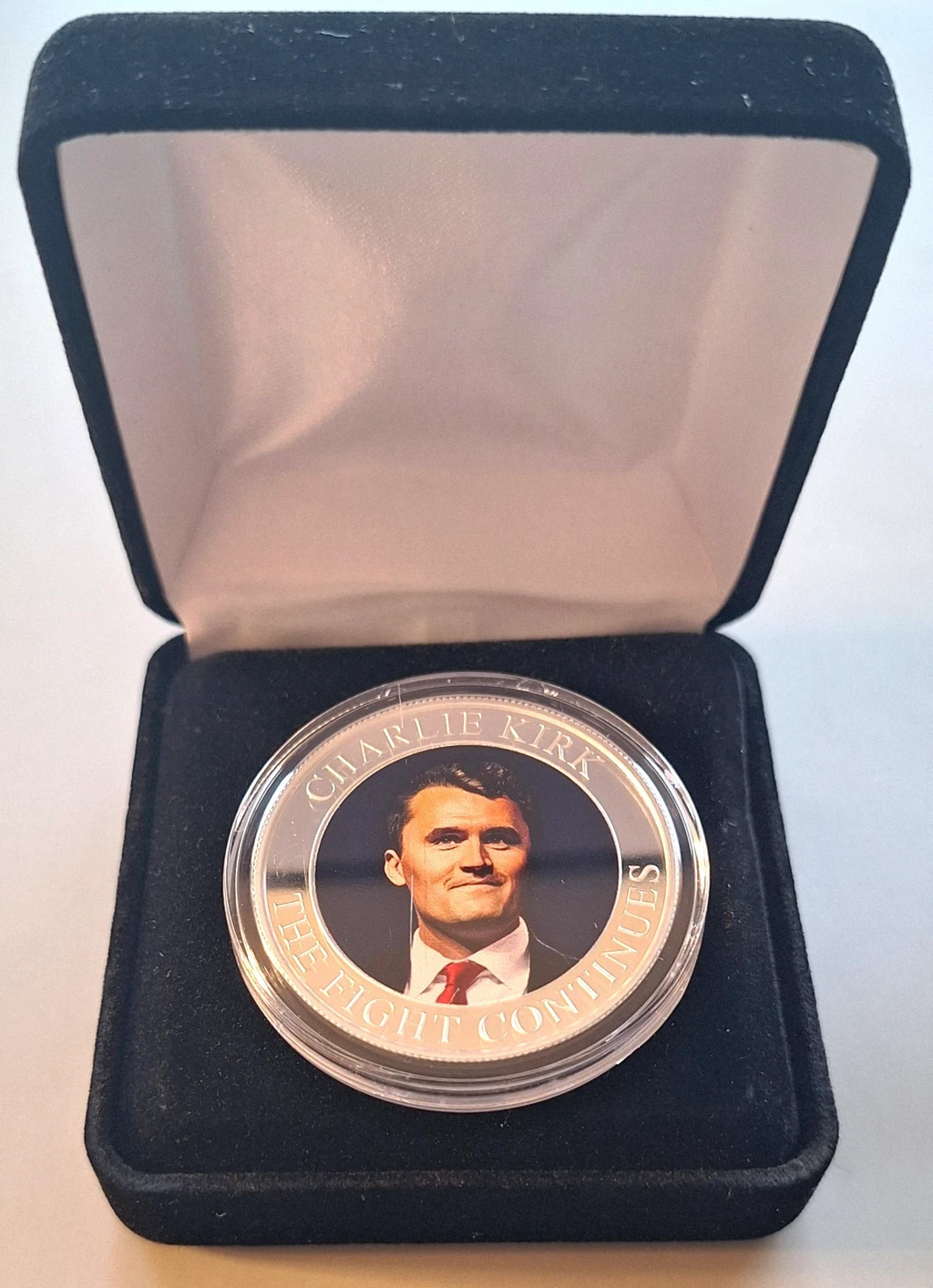 1 oz .999 Silver Charlie Kirk Memorial Coin 🇺🇸 w/ Certificate & Display Case