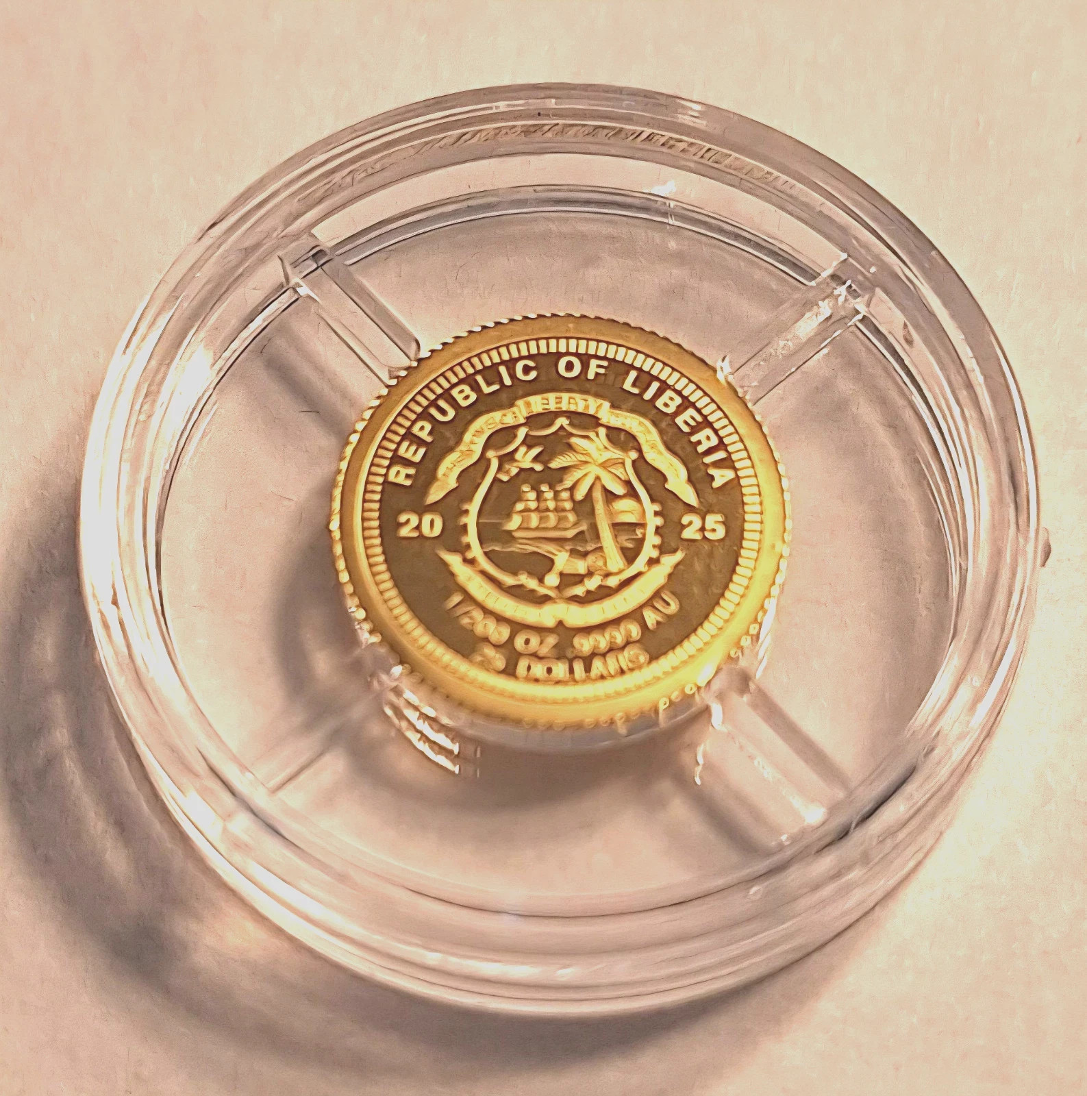 24K .9999 Pure Gold Guardian Angel $25 Coin Bullion Round Investment