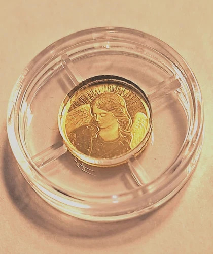 24K .9999 Pure Gold Guardian Angel $25 Coin Bullion Round Investment