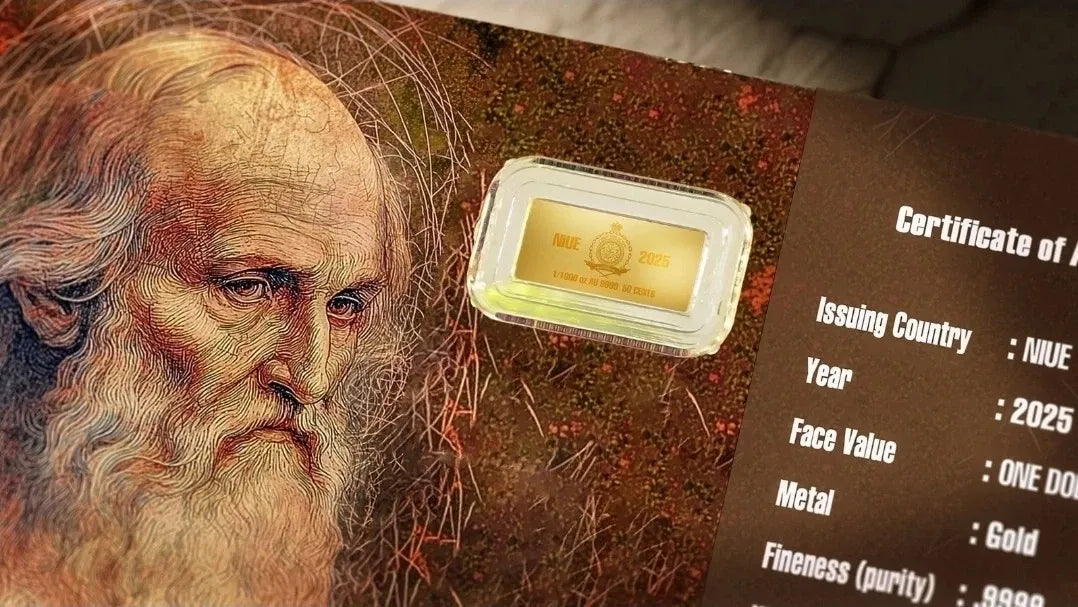 2025 Last Supper 1/1000 oz .9999 Gold Coin in Card Mintage of 9999 Jesus Bara