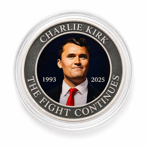 1 oz .999 Silver Charlie Kirk Memorial Coin    w/ Certificate & Display Case