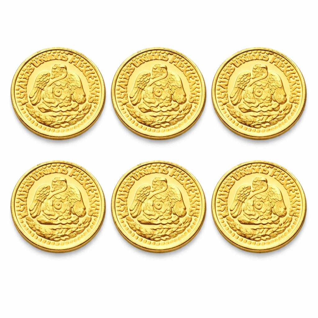 LOT OF 6 X 14K 2 PESOS Gold Coin Bullion - Privately Minted Collectibles