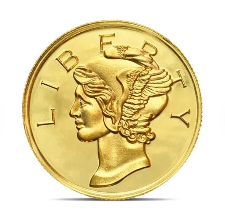 1/200 oz Mercury Gold Dime Round - .9999 Fine