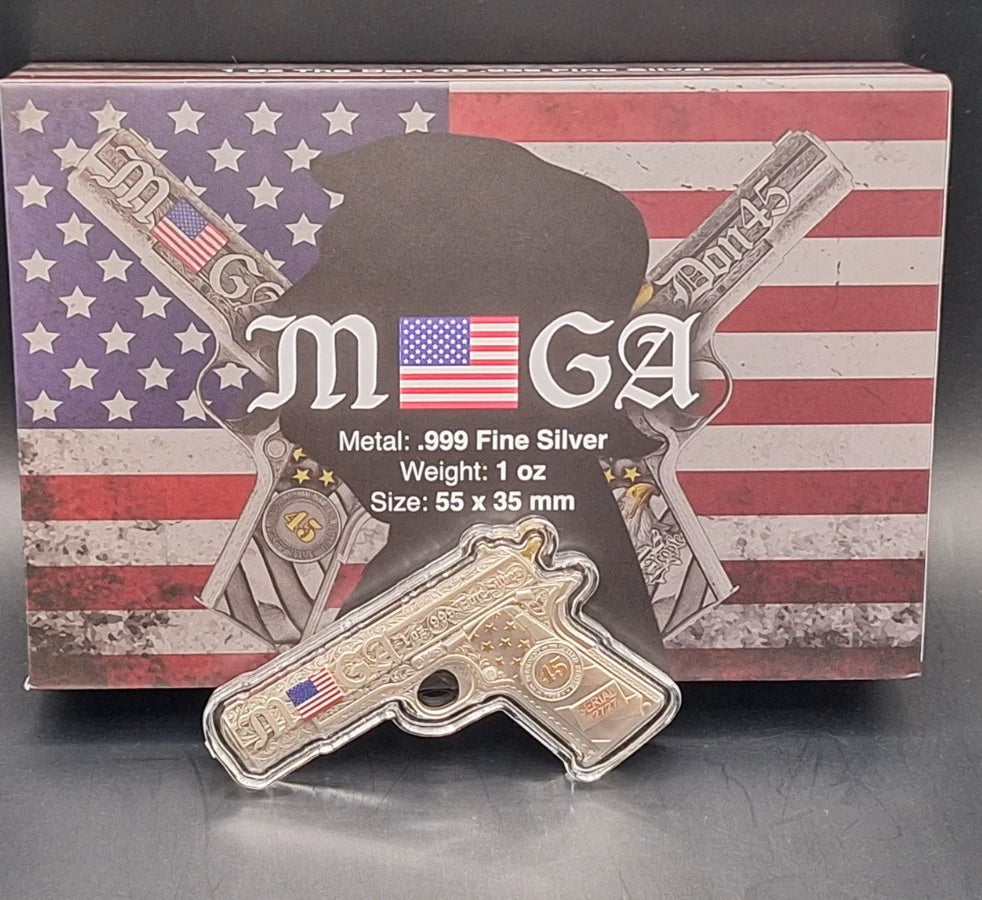 The DON 45 President Trump USA America 1 oz 999 FINE Silver round bar MAGA