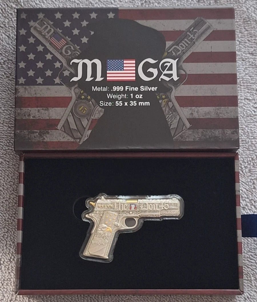 The DON 45 President Trump USA America 1 oz 999 FINE Silver round bar MAGA