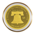 2024 Cook Islands $5 .9999 Pure Gold Coin – "Liberty Taming the West" Cowboy