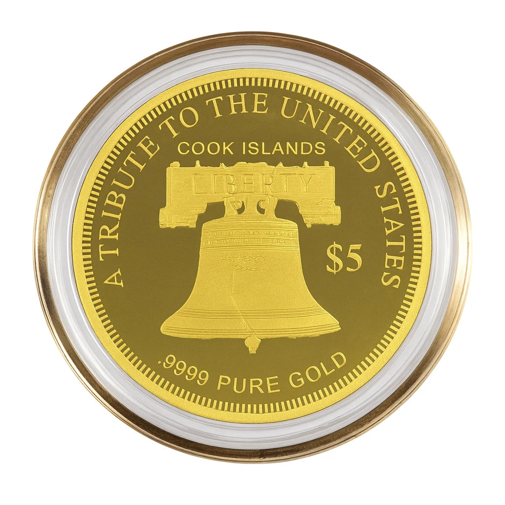 2024 Cook Islands $5 .9999 Pure Gold Coin – "Liberty Taming the West" Cowboy