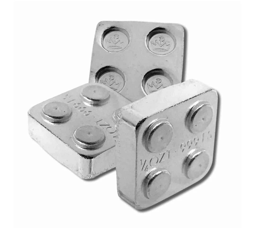 1/8 Oz .999 Pure Silver - Building Block Bar - Eighth 2X2 Lego Bullion Stackable