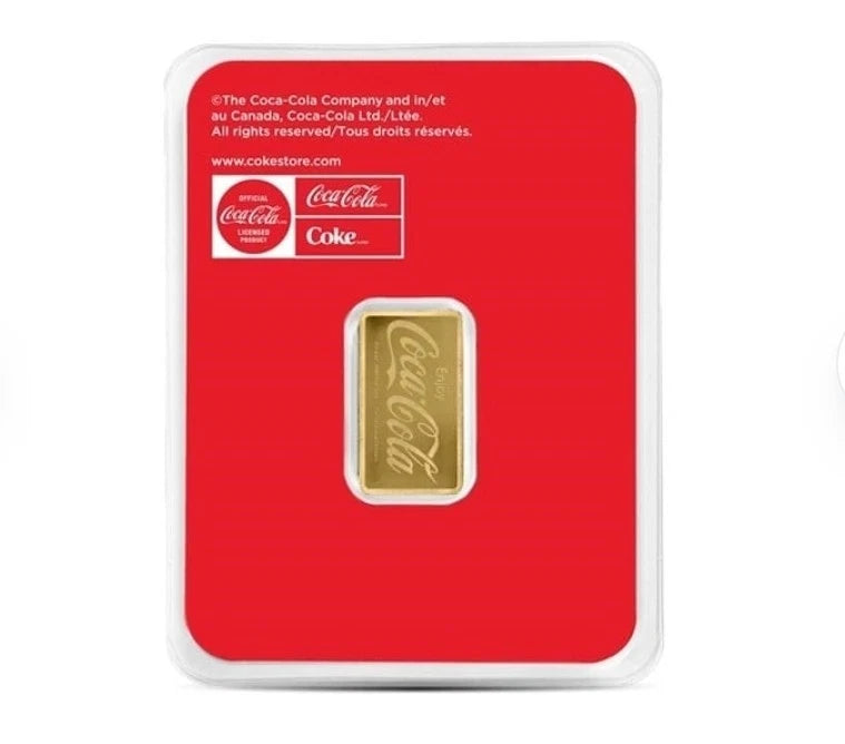 Pure Gold Coca Cola Bottle And Logo Limited Edition Gold Bar In Coke Assay