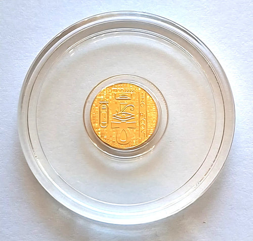 1/200 oz .9999 Pure Gold Egyptian Scarab Round   24K Fine Gold Bullion