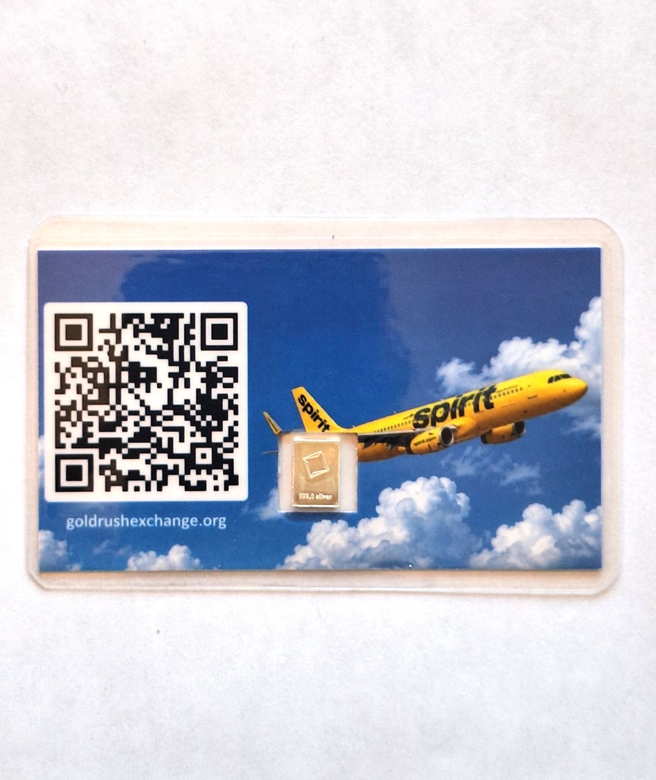 Rare Spirit Airlines Tribute Card w/ 1 Gram Valcambi Silver Bar (1992-2026)
